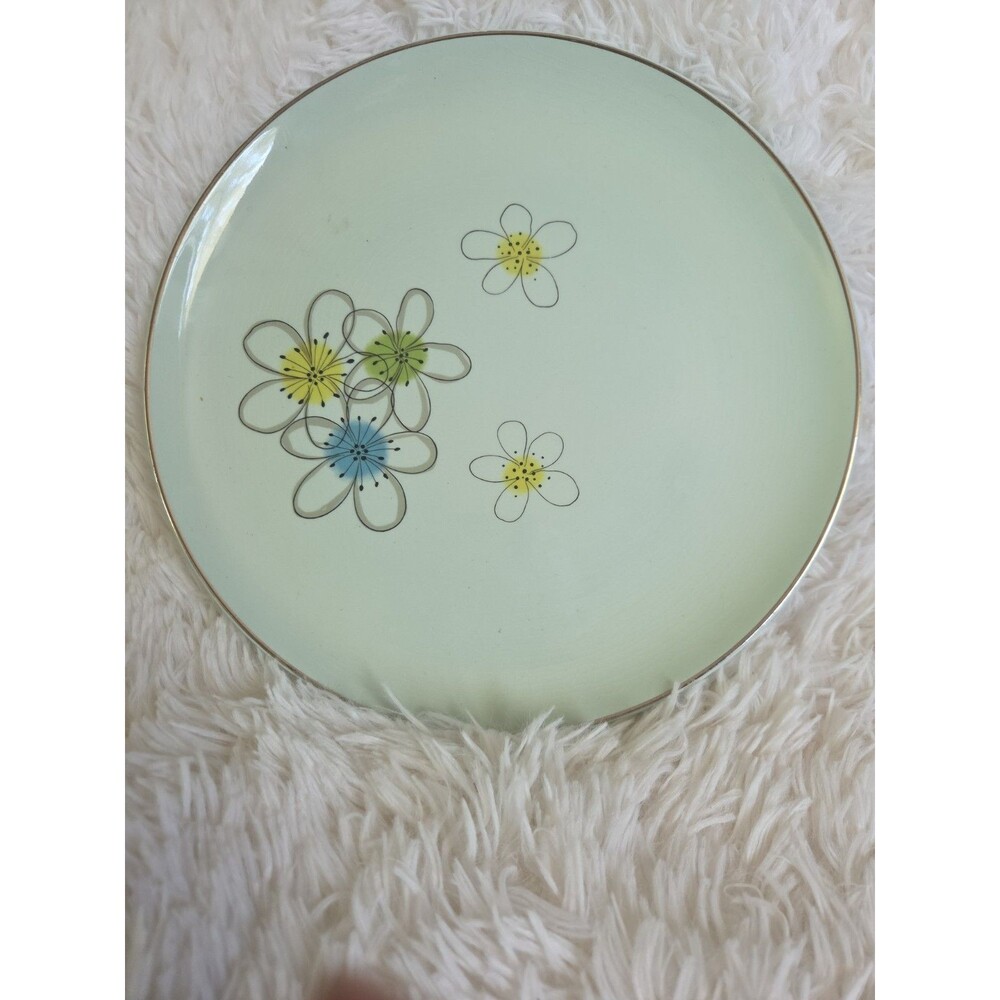 Nobility Permaware Mist 10 Inch Dinner Plate 1950 MCM Atomic Daisy Replacement